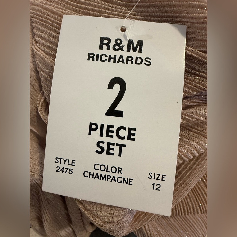 Long Pleated Jacket Dress – Formal Metallic – R&M Richards1595 - Picture 9 of 9